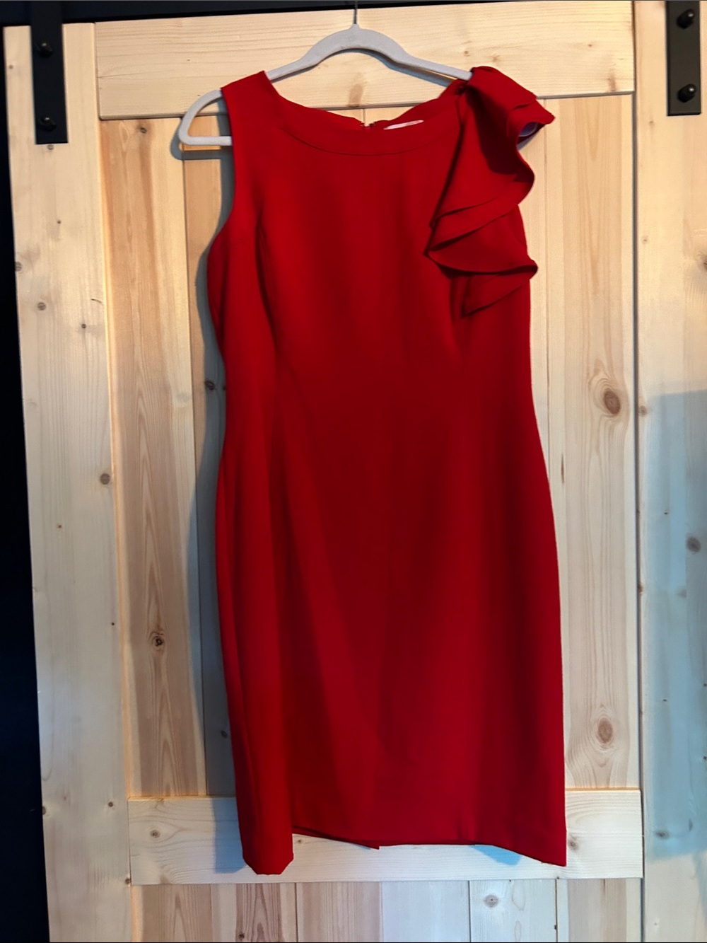 Calvin Klein Red Ruffle Dress